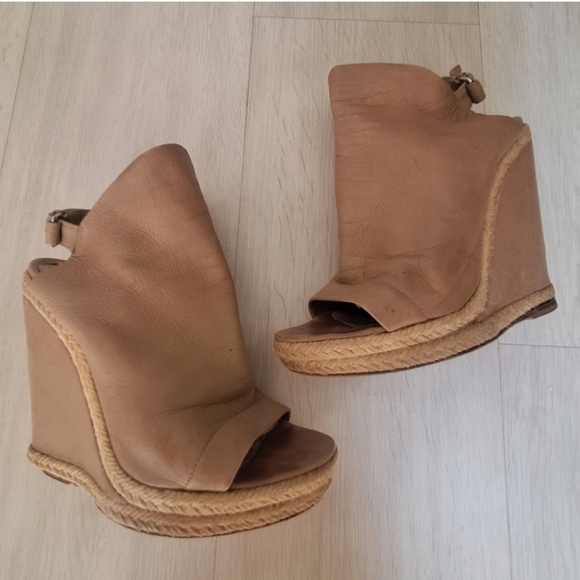 Balenciaga Paris Tan Platform Wedges High Heels - Picture 3 of 6